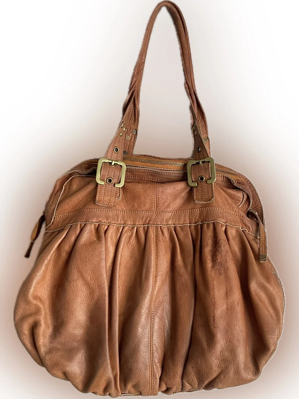 Sabina brown leather satchel bag